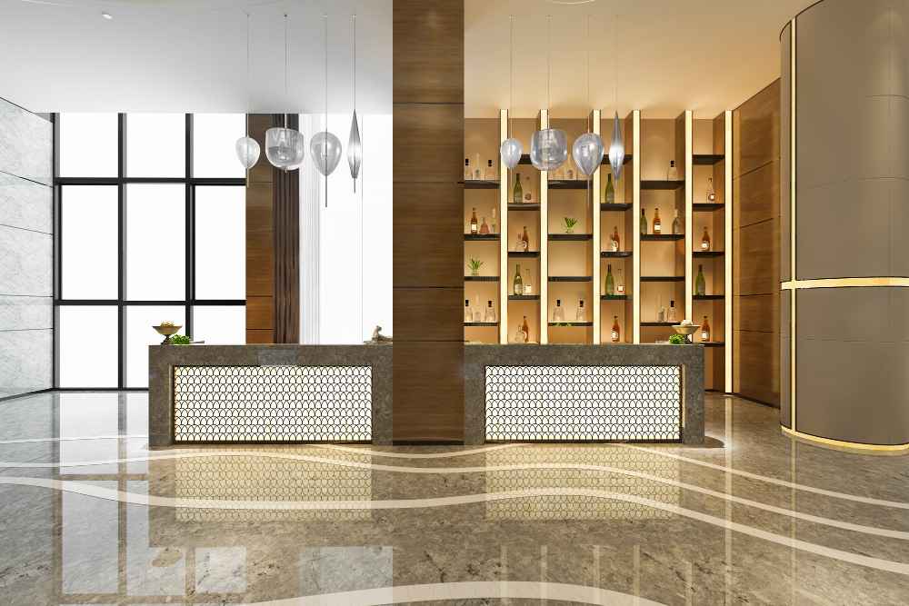 Modern interior showcasing 2024 vitrified tile trends from GVT tile suppliers in India
